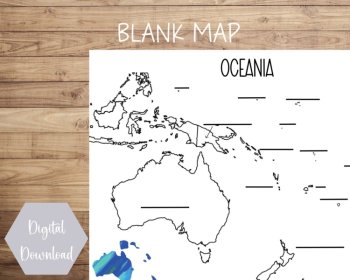 Map of Oceania | Printable | Instant Download | PDF, image 3