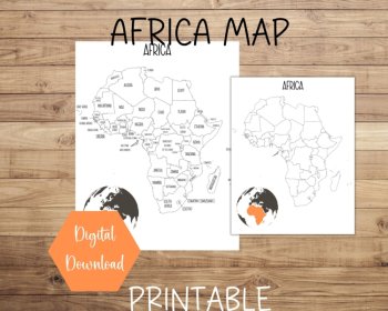 Map of Africa | Printable | Instant Download | PDF, image 2