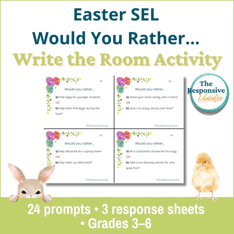 Easter Write the Room + Would You Rather Social Skills Activity SEL