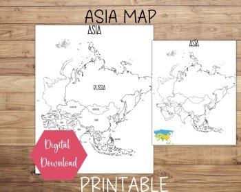 Map of Asia | Printable | Instant Download | PDF, image 2