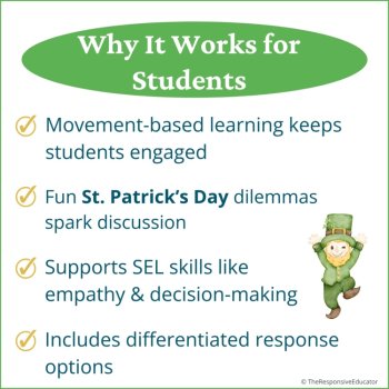 St. Patrick's Day Write the Room + Would You Rather Social Skills Activity SEL, image 3