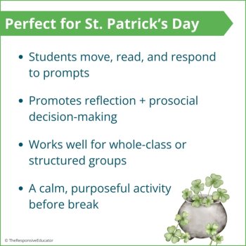 St. Patrick's Day Write the Room + Would You Rather Social Skills Activity SEL, image 4