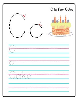 Food-Themed Alphabet Handwriting Practice Sheets, image 3