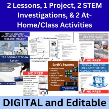 Winter Weather & Snow Bundle - Lessons, Project, Activities | 6th 7th 8th Grade, image 4