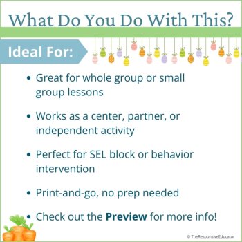 Easter Spring Expected vs Unexpected Behaviors Choices Sort Activity SEL, image 4