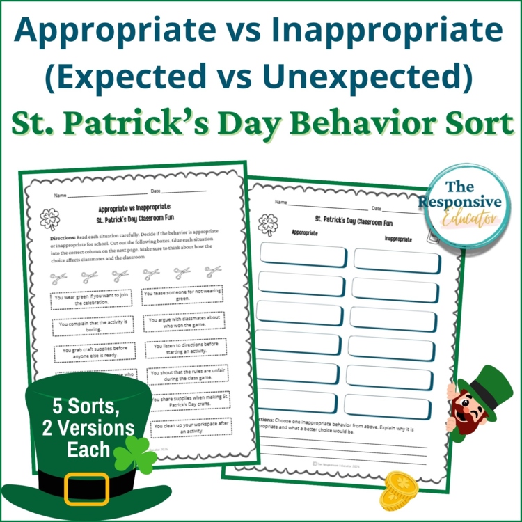 St. Patrick's Day Appropriate vs Inappropriate Expected vs Unexpected Behaviors