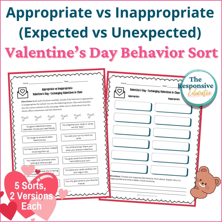Valentine's Day Appropriate vs Inappropriate Expected vs Unexpected Behaviors