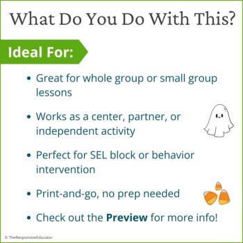 Halloween Expected vs Unexpected Behaviors Choices Sort Activity Social Skills, image 4