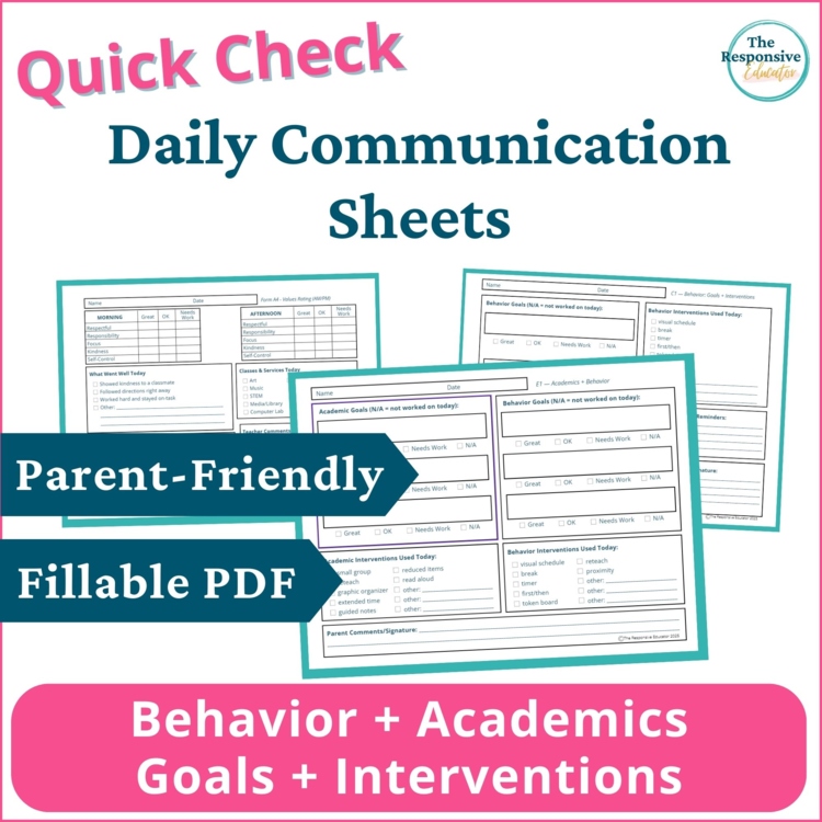 Daily Communication Log Special Education Parent Communication Log SPED