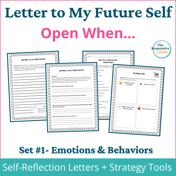 Letter to My Future Self Set #1- "Open When..." Emotional & Behavior Topics