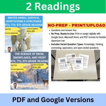 Snow Day Science Activity Bundle - Snow, Snowflakes, Winter | 6th 7th 8th Grade, image 3