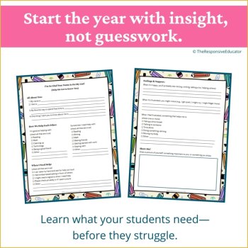 Student Back to School Worksheet Community Building Questions Self Advocacy, image 4