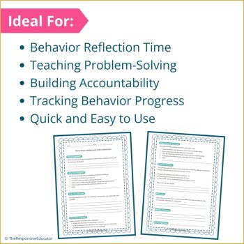 Behavior Reflection Sheet - STUDENT REFLECTION ON BEHAVIOR WITH A SUBSTITUTE -, image 3