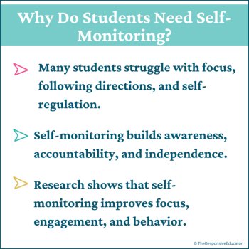 Student Self Monitoring Behavior Checklists Self Awareness Worksheet BUNDLE, image 2