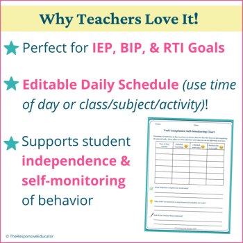 Task Completion Self Monitoring Checklists Students Self Awareness Worksheet, image 4
