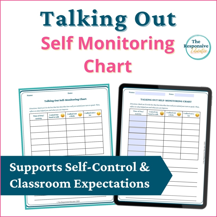 Talking Out Self Monitoring Checklists Students Self Awareness Worksheet