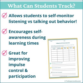 Talking Out Self Monitoring Checklists Students Self Awareness Worksheet, image 2