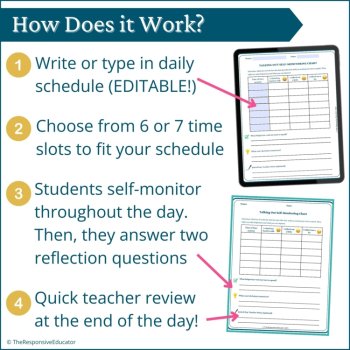 Talking Out Self Monitoring Checklists Students Self Awareness Worksheet, image 3