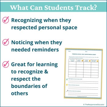 Personal Space Self Monitoring Behavior Checklists Students Behavior Tracker, image 2