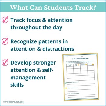 On Off Task Self Monitoring Checklists Students Self Awareness Worksheet, image 2