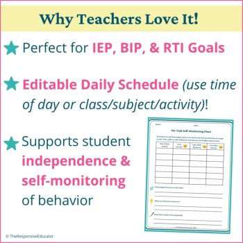 On Off Task Self Monitoring Checklists Students Self Awareness Worksheet, image 4