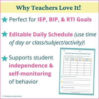 Following Directions Self-Monitoring Checklists Students Behavior Chart Tracker, image 4