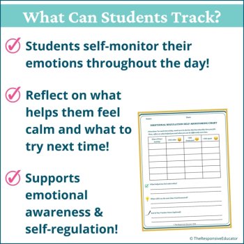 Emotional Self Monitoring Control Checklists Students Self Awareness Worksheet, image 2