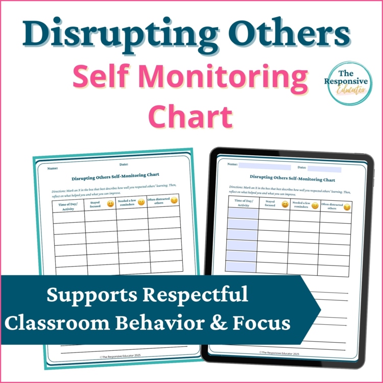 Disrupting Class Self Monitoring Checklists Students Self Awareness Worksheet