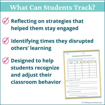 Disrupting Class Self Monitoring Checklists Students Self Awareness Worksheet, image 2