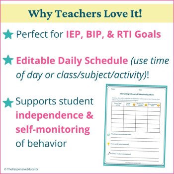 Disrupting Class Self Monitoring Checklists Students Self Awareness Worksheet, image 4
