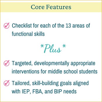 Functional Life Skills Checklist, IEP Goals & Interventions 6th-8th Grade, image 3