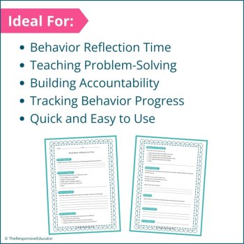 Student Behavior Reflection Think Sheets Elementary & Middle School Bundle, image 2