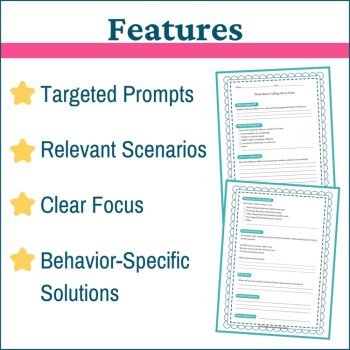 Student Behavior Reflection Think Sheets Elementary & Middle School Bundle, image 3