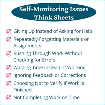 Student Self Monitoring Behavior Reflection Think Sheets Elementary & MIddle, image 2