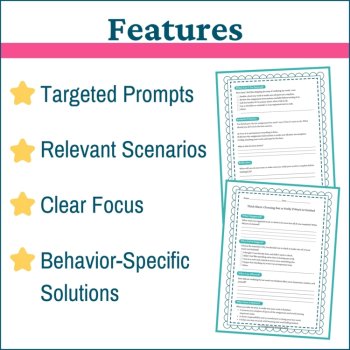 Student Self Monitoring Behavior Reflection Think Sheets Elementary & MIddle, image 3