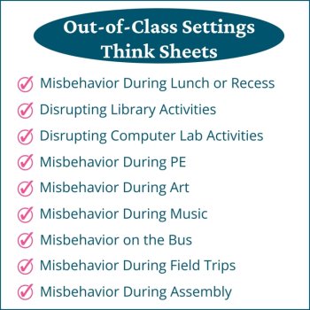 Out of Class Student Behavior Reflection Think Sheets Elementary & Middle, image 2