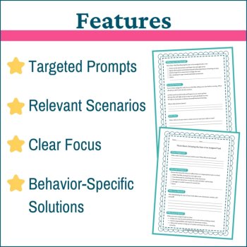 Transitions and Routines Student Behavior Reflection Think Sheets Elementary, image 3