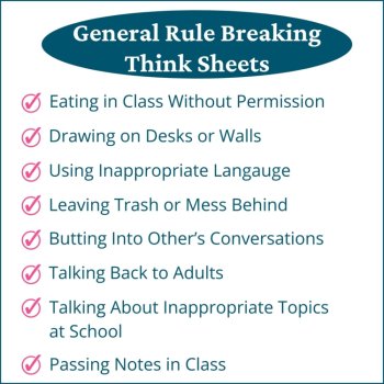 Follow School Rules Student Behavior Reflection Think Sheets Elementary, image 2