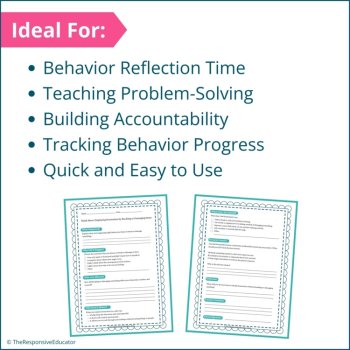 Student Emotional Regulation Behavior Reflection Elementary & Middle School, image 4