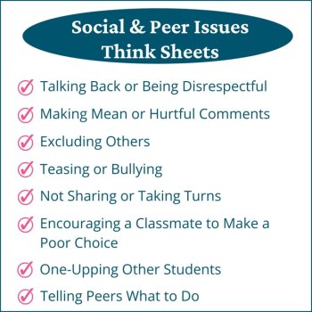 Peer Conflict Resolution Reflection Student Behavior Think Sheets Elementary, image 2