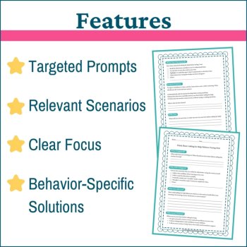Off Task Student Behavior Reflection Think Sheets Elementary & Middle School, image 3