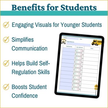 School Bus Red Yellow Green Behavior Charts | Behavior Traffic Lights Editable, image 2