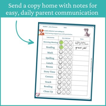 Puppies Smiley Face Preschool Editable Behavior Chart Kindergarten Point Sheet, image 4