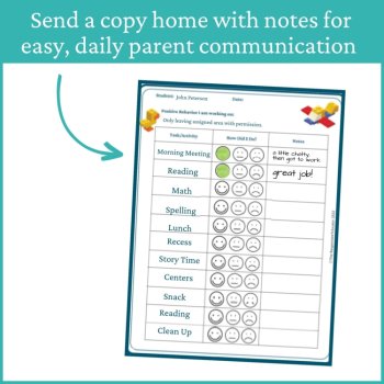 Brick Building Smiley Face Preschool Editable Behavior Chart Kinder Point Sheet, image 4
