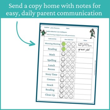 Football Smiley Face Preschool Editable Behavior Chart Kindergarten Point Sheet, image 4
