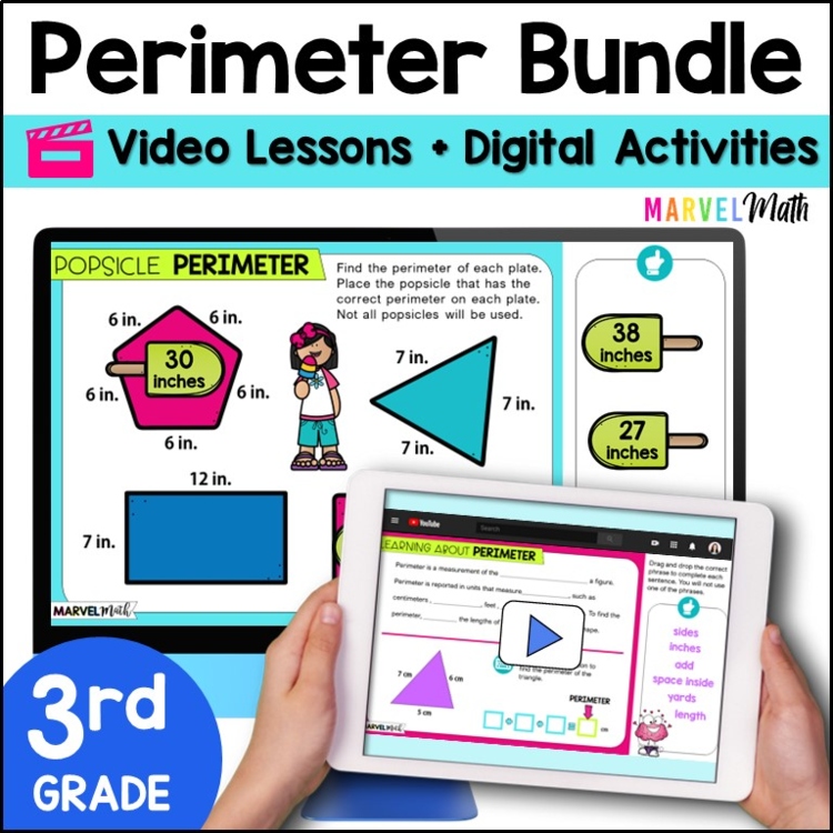3rd Grade Perimeter Google Slides Bundle - Using Rulers, Missing Side Lengths