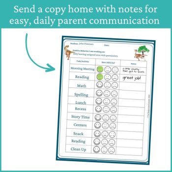 Dinosaurs Smiley Face Preschool Editable Behavior Chart Kindergarten Point Sheet, image 4