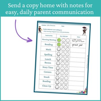 Dia de los Muertos Smiley Face Preschool Editable Behavior Chart Point Sheet, image 4