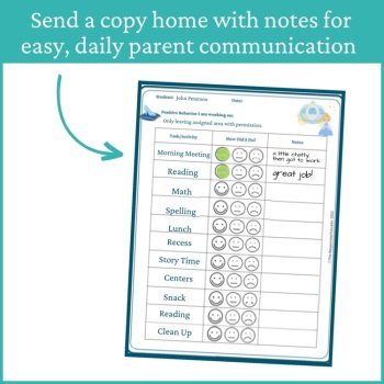 Cinderella Smiley Face Preschool Editable Behavior Chart Kinder Point Sheet, image 4
