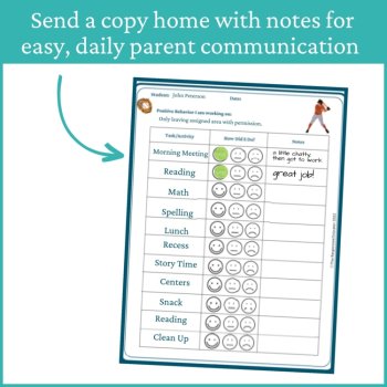Baseball Smiley Face Preschool Editable Behavior Chart Kindergarten Point Sheet, image 4